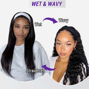Wet And Wavy Affordable Curly Headband Wig (Get Free Trendy Headbands)