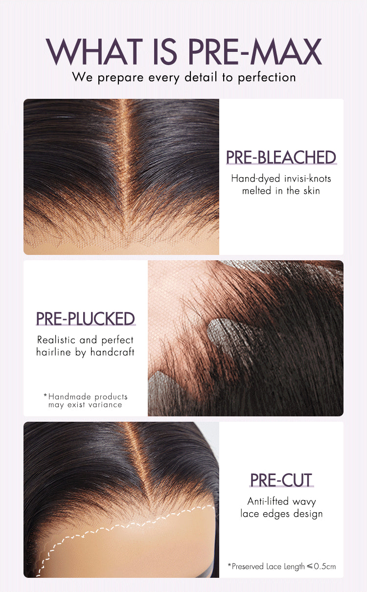 PreMax Wigs | Super Natural Hairline Silky Straight Glueless 13x4 Frontal Lace Wig Human Hair Pre-Cut Lace-16