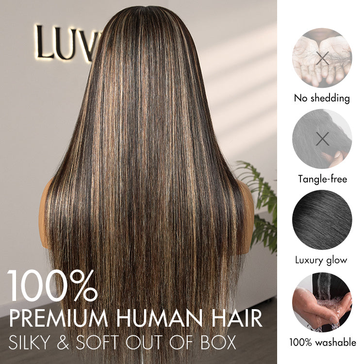 PreMax Wigs | Super Natural Hairline Silky Straight Glueless 13x4 Frontal Lace Wig Human Hair Pre-Cut Lace-12