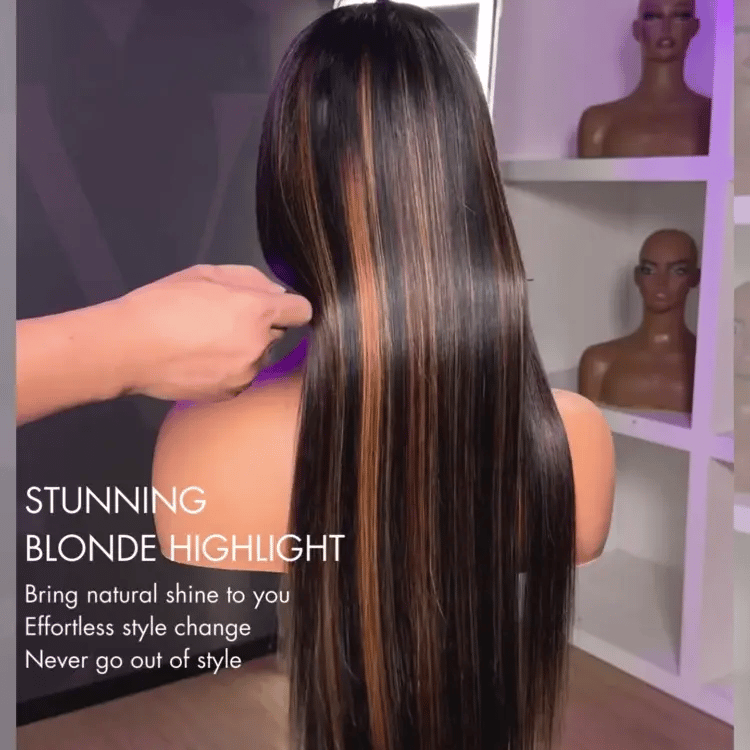 PreMax Wigs | Super Natural Hairline Silky Straight Glueless 13x4 Frontal Lace Wig Human Hair Pre-Cut Lace-09