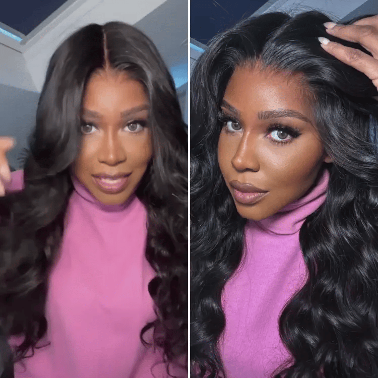 video Luvme All-Day Comfort™ Wig PartingMax Brown Highlights Funmi Curly 7x6 Closure HD Lace Glueless Wig Pre Cut Lace-33