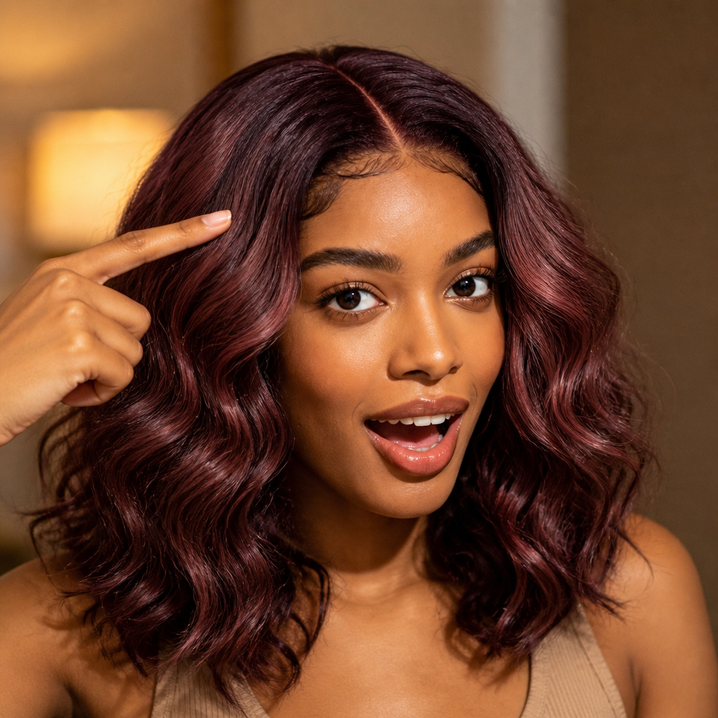 video Luvme All-Day Comfort™ Wig PartingMax Brown Highlights Funmi Curly 7x6 Closure HD Lace Glueless Wig Pre Cut Lace-47