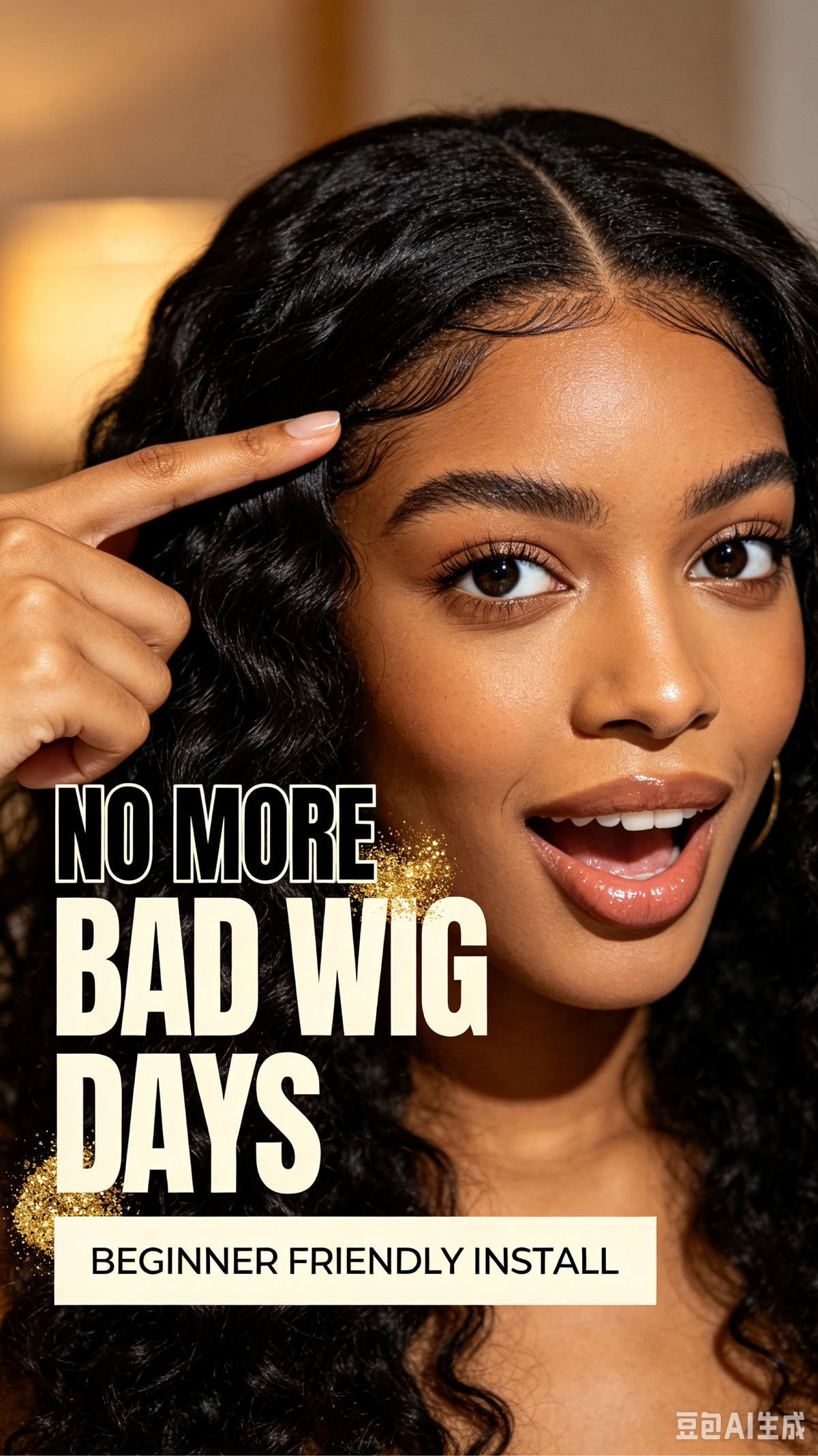 video Luvme All-Day Comfort™ Wig PartingMax Brown Highlights Funmi Curly 7x6 Closure HD Lace Glueless Wig Pre Cut Lace-42