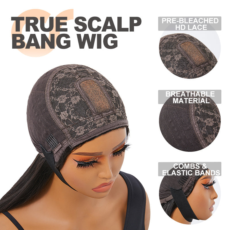 High Key | Jerry Curl True Scalp Bang Wig002-09
