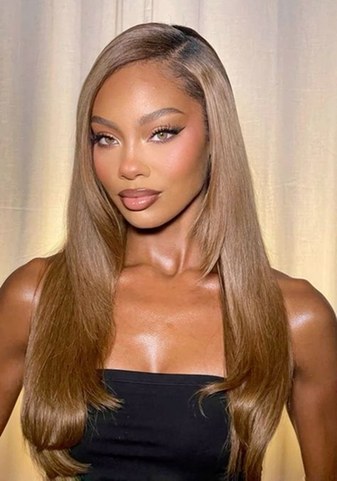 Sleek golden hair worn with confidence