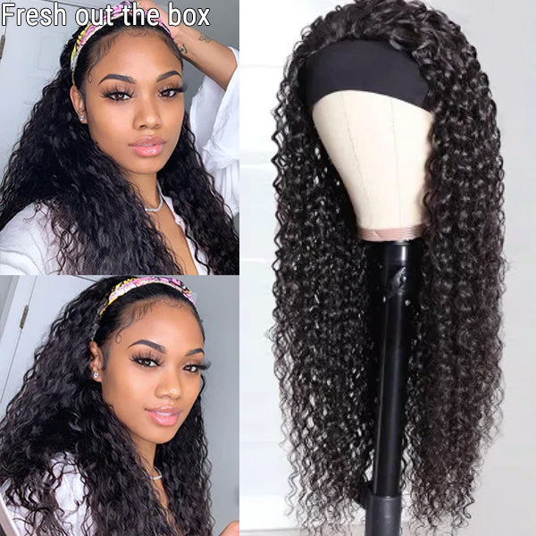 Wet And Wavy Affordable Curly Headband Wig (Get Free Trendy Headbands)