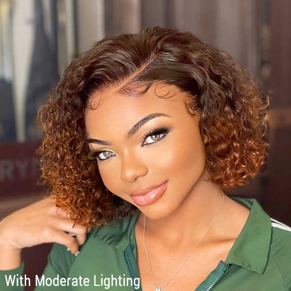 Welcome back | Trendy Mix Brown Curly Glueless Undetectable Invisible Lace Wig