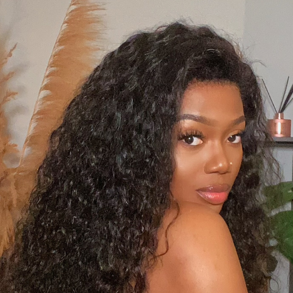 Spring Gift 4C Edges | Water Wave Kinky Edges  Free Parting 13x4 Undetectable Lace Front Wig | Afro Inspired