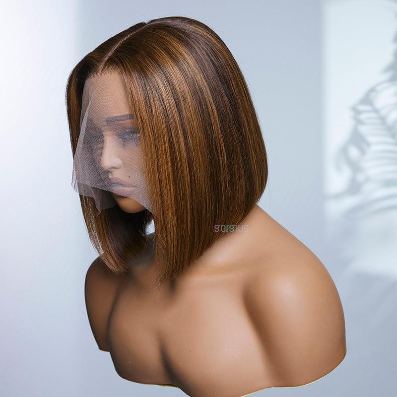 Natural Black Short Pixie Cut 13x1 Lace Wig