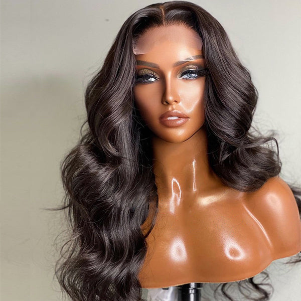 Super Natural Side Part Natural Black / Blonde Highlight Glueless Lace Bob Wig 100% Human Hair | Fits All Face Shapes