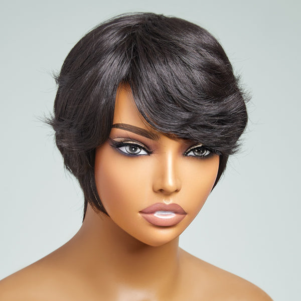 Mature Boss Style Affordable Glueless Short Wig with Bangs | Not Sold Separately