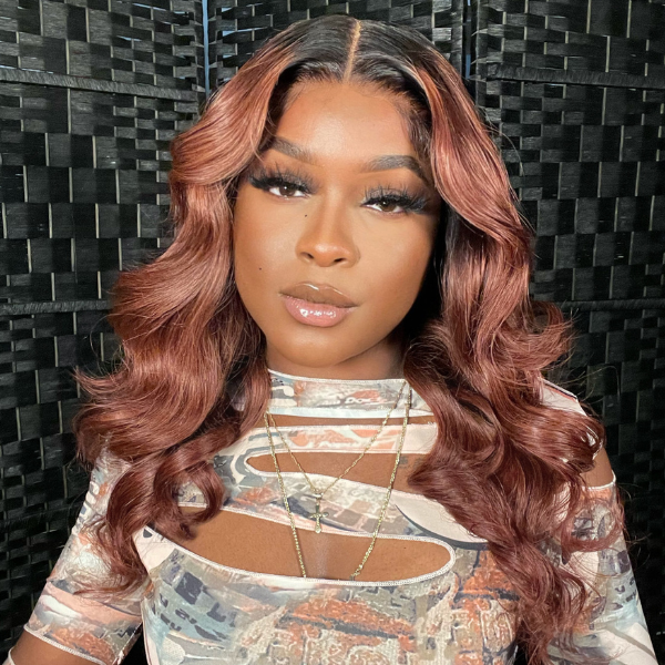 Gorgeous Ombre Light Brown Loose Wave 4x4 Closure Lace Glueless Short Human Hair Wig