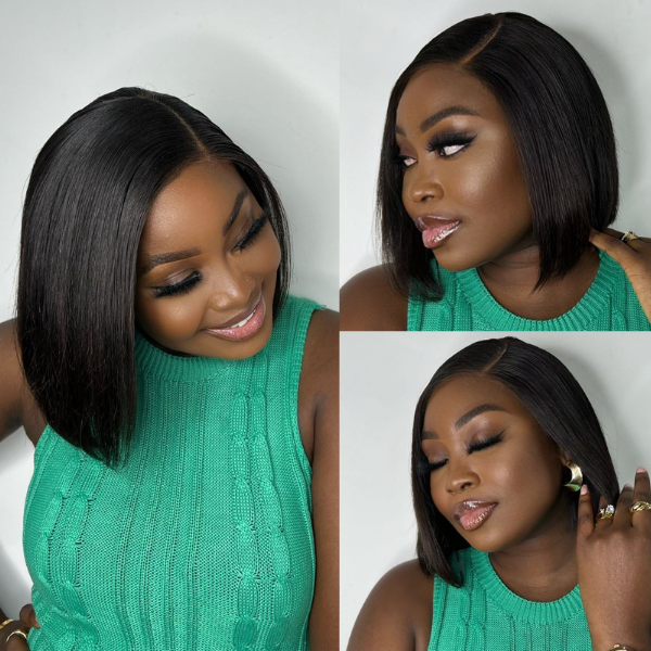 Full & Blunt Cut Minimalist HD Lace Side Part Virgin Human Hair Bob Wig