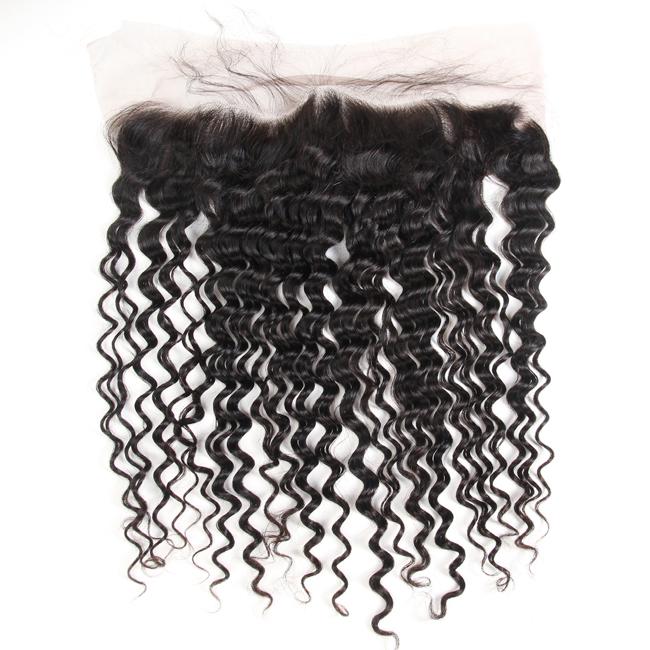 1Pc Deep Wave Pre Plucked Lace Frontal