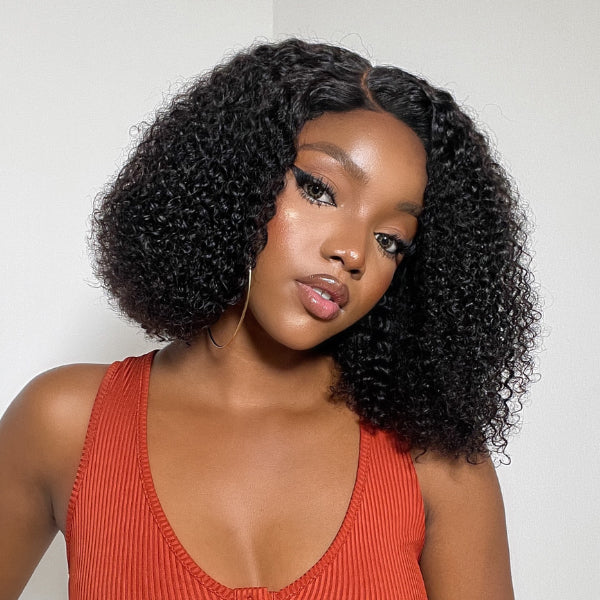 Popping and Classic Afro Curly Glueless 5x5 Closure Lace Wig