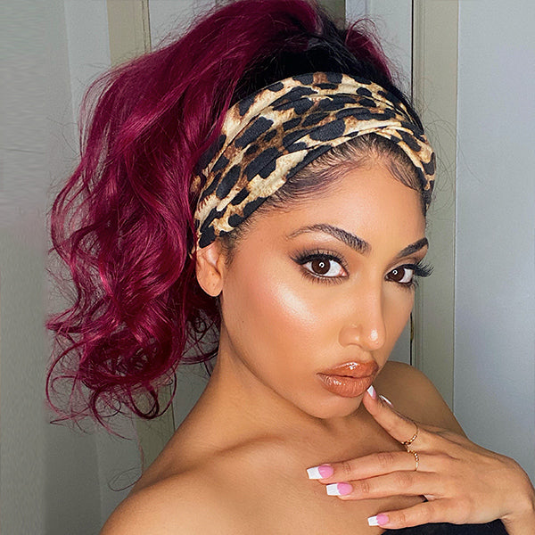 Luvme Sugar Plum Color Headband Wig With Natural Black Root | Throw On & Go