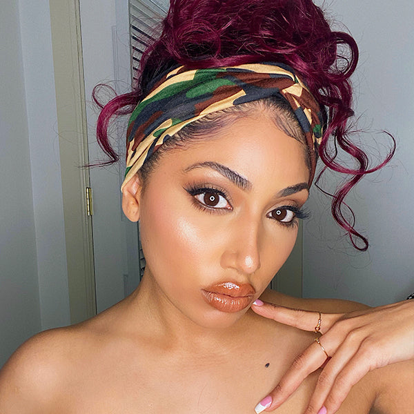 Luvme Sugar Plum Color Headband Wig With Natural Black Root | Throw On & Go