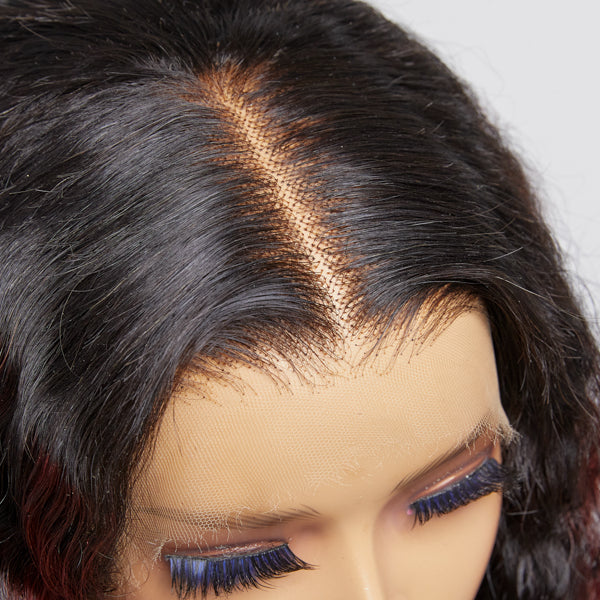 Valeria Violet Tails Highlight Deep Wave Undetectable 13x4 Lace Front Wig | Limited Design