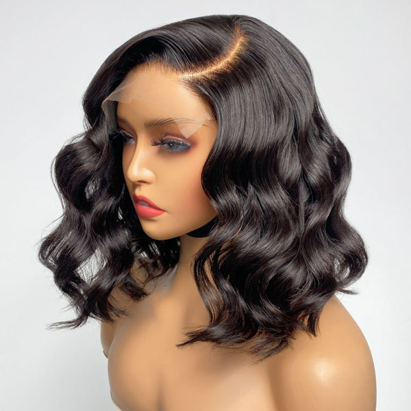 Mature C Part Body Wave Minimalist Undetectable Lace Short Wigs