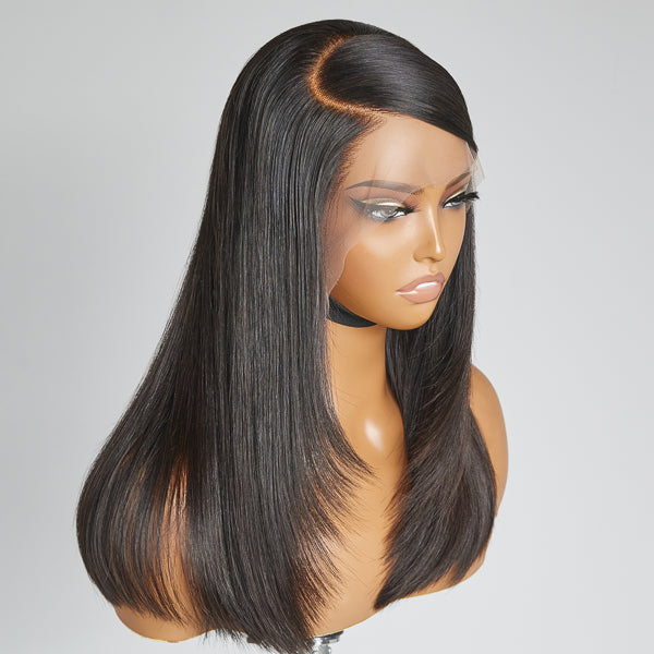 Vintage Side Swoop Layered Cut Silky Straight 13x4 Frontal Lace Wig | Limited Design