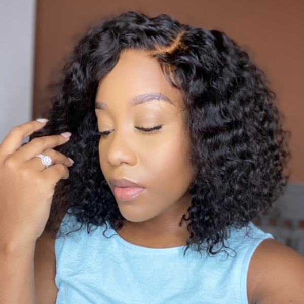 Water Wave Side Part Glueless Short | 5x5 Lace Wig