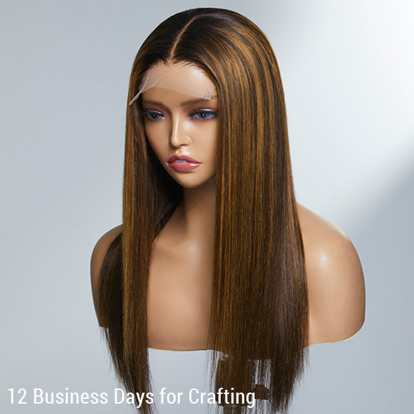 Eliza Style Mix Color Silky Straight 5X5 Glueless Closure Lace Wig | Limited Design