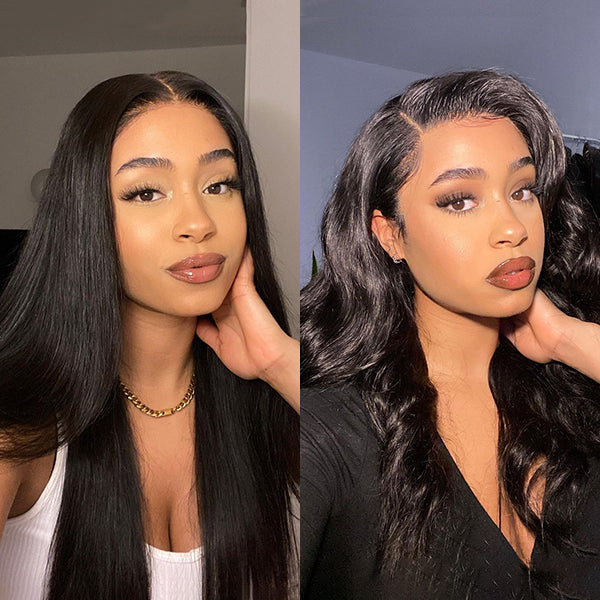 Body Wave Wig, 180% Density Frontal Lace Wig Glueless Pre Plucked