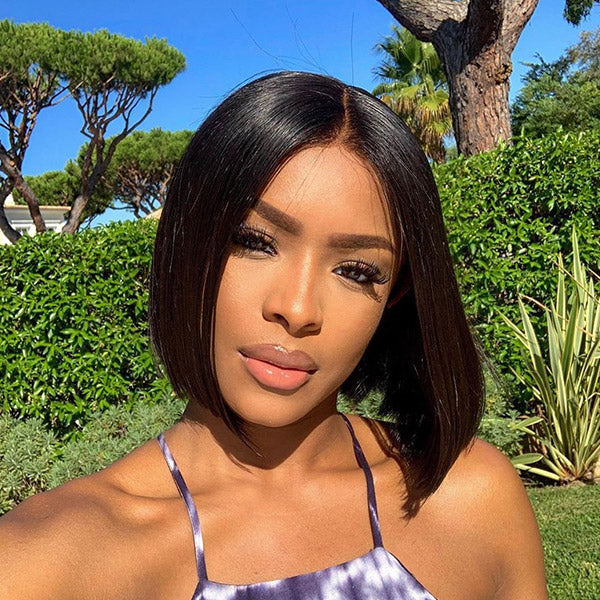 Kim K Bob Wig 6inches Long Partline 2x6 Closure Wig High Density