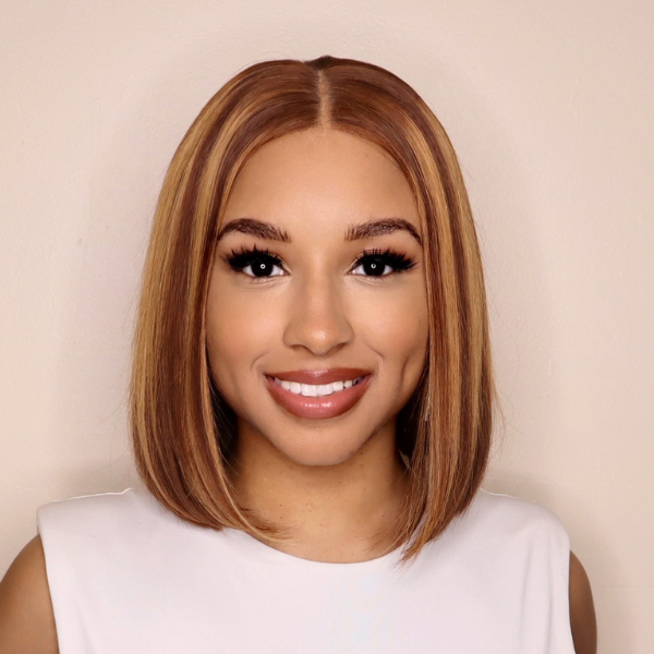 Glueless Piano Highlight 4x4 Closure Bob Wig