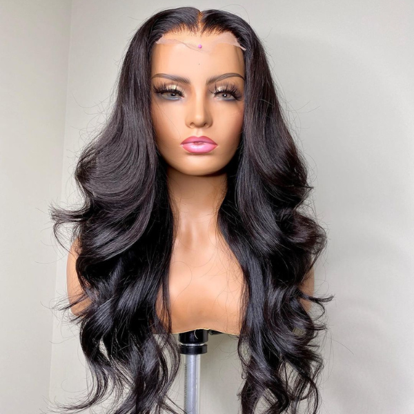 Trendy Layered Cut Loose Wave Mid Parted 5x5 Closure Lace Glueless Wig