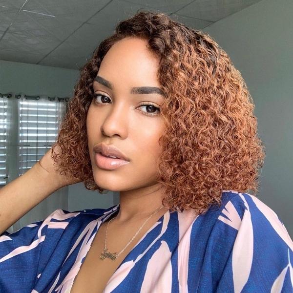 Special Sale | Trendy Mix Brown Curly Glueless Undetectable Invisible Lace Wig