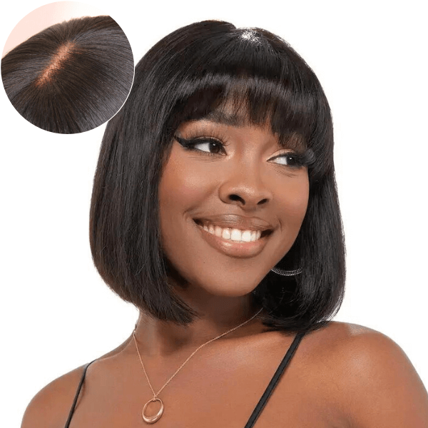Luvmehair Yaki Straight Bob With Bangs Minimalist Undetectable Lace Wig