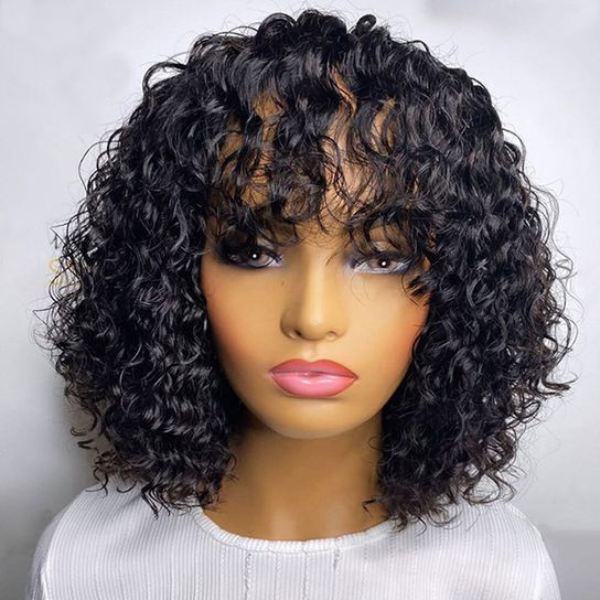 Welcome Back | Natural Short Curly With Hot Bangs Top Lace Fringe Wig | Upgraded 2.0