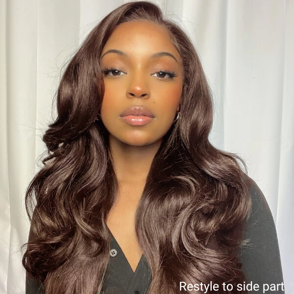 Chestnut Brown Loose Wave 5x5 Closure Lace Glueless Wig | Pre-plucked Fall Wig
