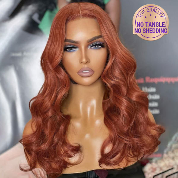 Loose Wave Wig, Cinnamon Brown Loose Wave 5x5 Closure Glueless Undetectable Lace Wig