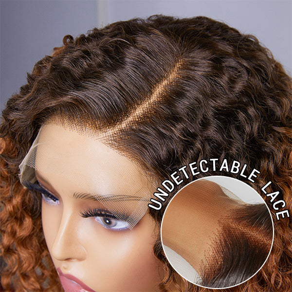 Flash Sale | Trendy Mix Brown Curly Glueless Undetectable Invisible Lace Wig
