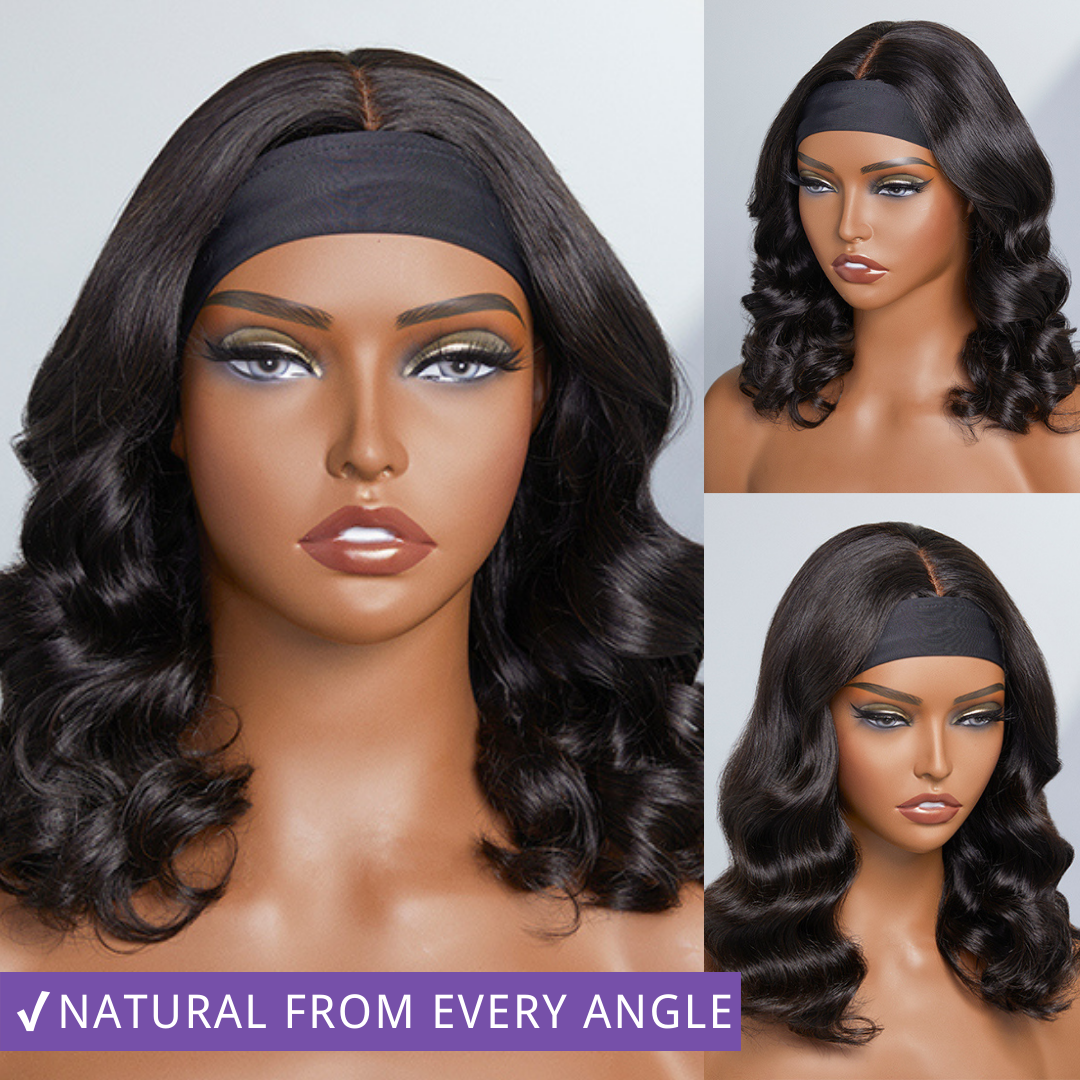 Loose Wave Wig, Realistic & Natural | Loose Wave Headband Wig With Upgrade Top Lace (Get Free Trendy Headbands)