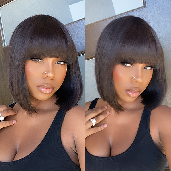 Flash Sale | Upgraded Silky Straight Bob Wig With Bangs