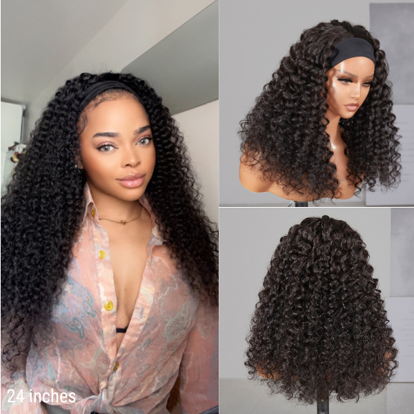Deep Wave Affordable Curly Headband Wig (Get Free Trendy Headband)