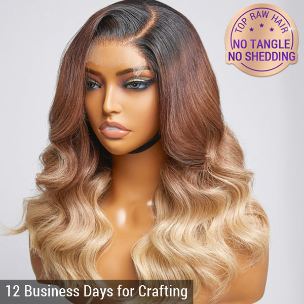 Dreamy Brown & Blonde Ombre Body Wave 5x5 Undetectable Lace Glueless Wig | Limited Design