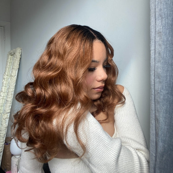 Special Sale | Loose Wave Ombre Brown Color Lace Wig with Dark Roots