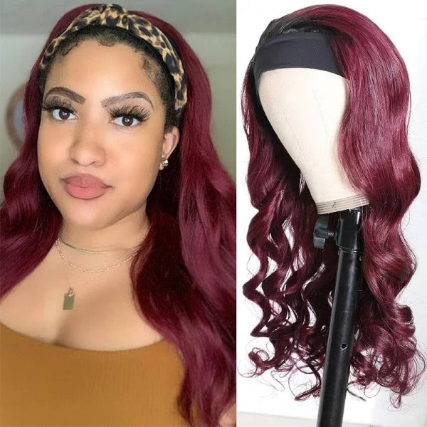 Luvme Sugar Plum Color Headband Wig With Natural Black Root | Throw On & Go