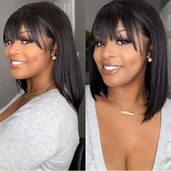 Yaki Wig, Bob Wig With Bangs, Undetectable Lace Wig
