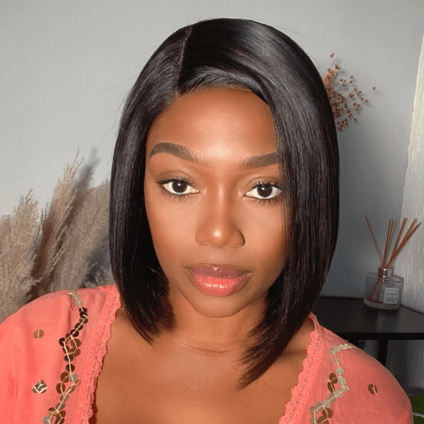 Luvme Asymmetric Side Part 4x4 Closure Short Bob Wig I Soft & Manageable