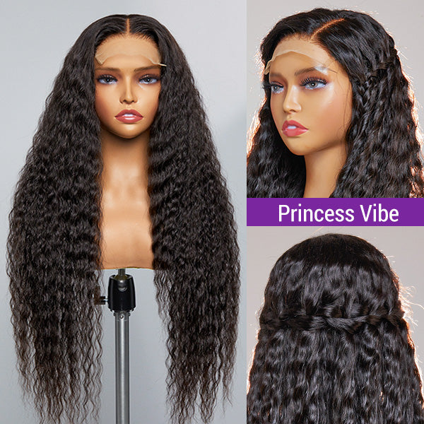 Flowy Bohemia Curls Human Hair Wig | Curly Glueless 5x5 Closure Lace Wig Pre-plucked