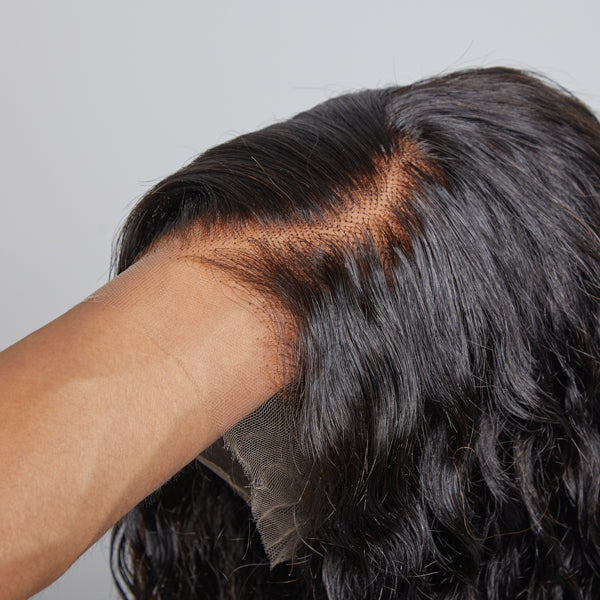 Natural Hair Line of Mabel Sweety Brown Tails Highlight Water Wave Undetectable 13x4 Lace Front Wig