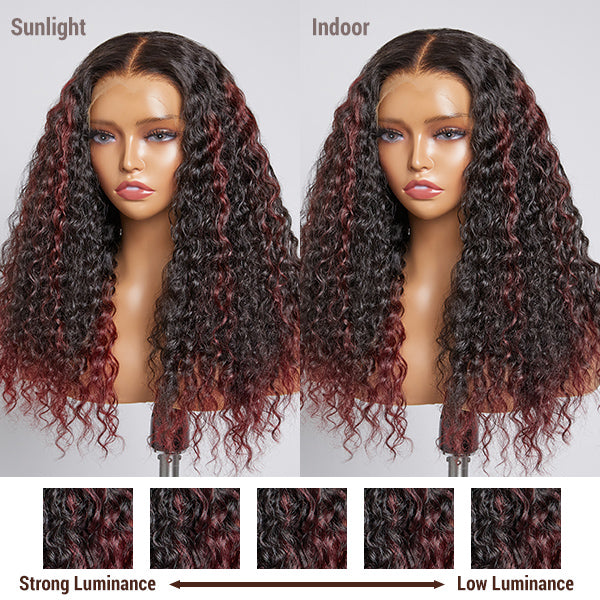 Valeria Violet Tails Highlight Deep Wave Undetectable 13x4 Lace Front Wig | Limited Design
