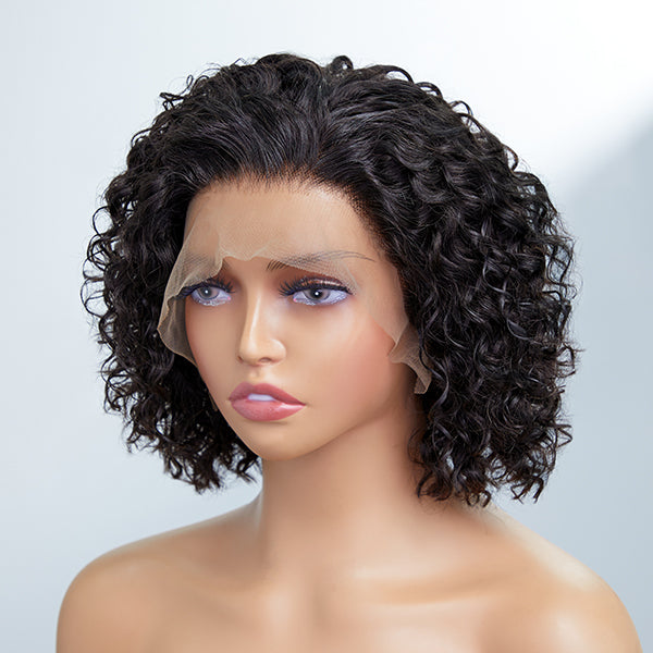 Welcome Back | Slick Back Short Cut Curly Glueless Compact 13X4 Frontal Lace Wig