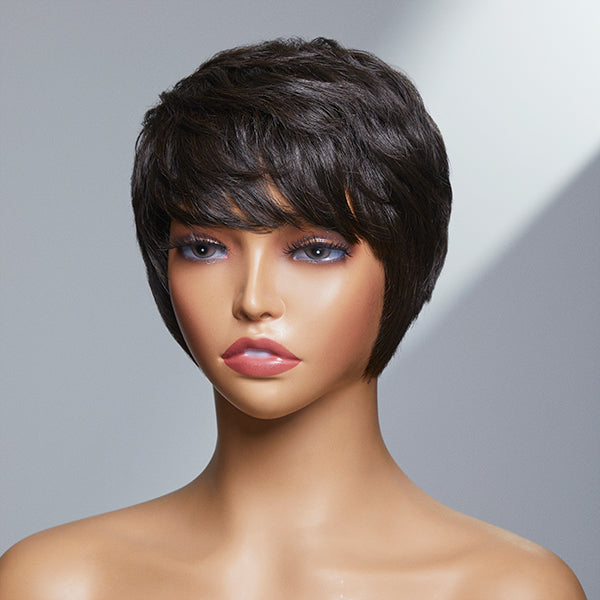 Peluca de corte corto inteligente estilo Melissa con flequillo | Diseño limitado