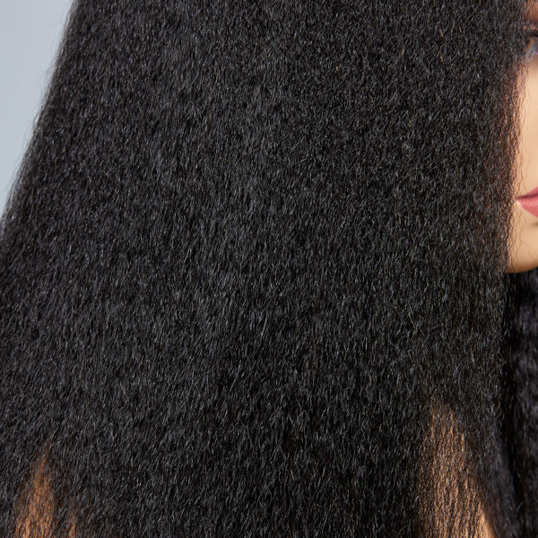 Kinky Straight Wig, Glueless & Protective Kinky Straight V Part Wig Human Hair